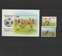 Bangladesh 1986 Football Soccer World Cup Set Of 2 + S/s MNH - 1986 – México