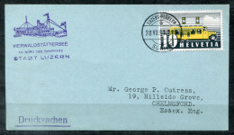 SCHWEIZ - Schiffspost, Navire, Paquebot, Ship Letter, Stempel LUZERN-FLÜELEN SCHIFF 1951 + Cachet DAMPFER STADT LUZERN - Briefe U. Dokumente