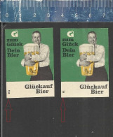 GLÜCKAUF BIER ( BIÈRE BEER ALE PILS ) -  ALTES DEUTSCHES STREICHHOLZ ETIKETTEN - OLD VINTAGE MATCHBOX LABELS GERMANY - Cajas De Cerillas - Etiquetas