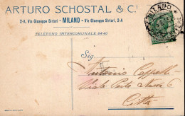 Regno D'Italia (1913) - Ditta Arturo Schostal - Cartolina Da Milano Per Città - Poststempel