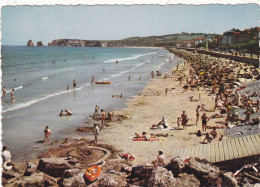 64. HENDAYE . CPSM . Edit JOVE.  LA PLAGE ET LES " DEUX JUMEAUX "  .ANNEE 1964 + TEXTE - Hendaye