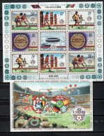 Belize 1986 Football Soccer World Cup Sheetlet + S/s With Winners Overprint MNH - 1986 – Messico