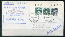 DÄNEMARK - Schiffspost, Navire, Paquebot, Ship Letter, Stempel "!2 PAQUEBOT 2 SINGAPORE" + Cachet MAERSK LINE - Storia Postale