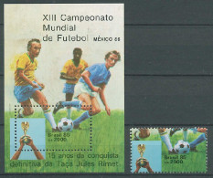 Brazil 1985 Football Soccer World Cup Stamp + S/s MNH - 1986 – Mexico