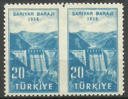 Turkey; 1956 Inauguration Of Sariyar Dam ERROR "Partially Imperf." MH* - Neufs