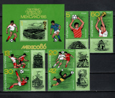 Bulgaria 1986 Football Soccer World Cup, Set Of 6 + S/s MNH - 1986 – Messico