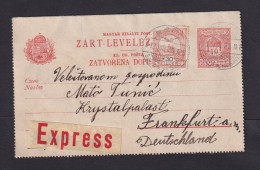 1912 - 10 F. Ganzsache Mit Zufrankatur Per Eilboten Ab Brod Nach Frankfurt - Cartas & Documentos