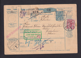 1909 - 10 F. Paketkarte Mit Zufrankatur Ab Zagreb Nach Der Schweiz - Covers & Documents