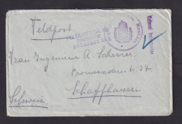1915 - Portofreier Feldpostbrief Mit Zensur In Die Schweiz - Brieven En Documenten