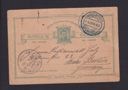 1898 - 30 R. Ganzsache Ab Lourenco Marques Nach Berlin - Mozambique