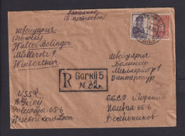 1935 - Mischfrankatur Auf Einschreibbrief Ab GORKII Nach Der Schweiz - Storia Postale