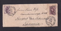1895 - 5 K. Ganzsache Mit Zufrankatur Und Bahnpoststempel Nach Frankfurt - Storia Postale