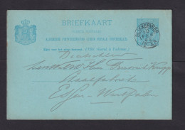 1892 - 5 C. Ganzsache Ab SLIKKERVEER Nach Essen - Briefe U. Dokumente