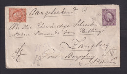 1894 - 15 C. Ganzsache Mit 10 C. Zufrankiert Als Einschreiben Nach Baiern - Netherlands Indies