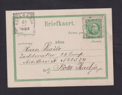 1893 - 5 C. Grün Ganzsache Gebraucht In KOTA RADJA - Netherlands Indies