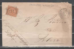 ITALIA 1877 - Effigie 10 C. (1863: Ultimissime Date!) Su Lettera Annullo Castelletto Scazzoso        (g9661) - Marcofilía