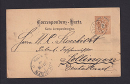 1889 - 2 Kr. Ganzsache Ab Szczakowa Nach Solingen - Covers & Documents