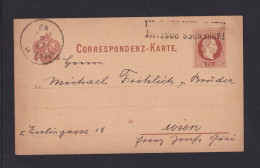 1883 -2 Kr. Ganzsache Mit Bahnpoststempel Nach Wien - Briefe U. Dokumente