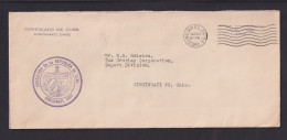 1945 - Consulatsbrief Cuba Portofrei Nach Cincinnati - Storia Postale