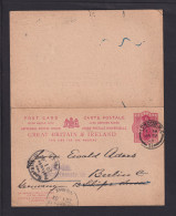 1903 - 1 P. Doppel-Ganzsache (P 29) Ab London Nach Berlin - Cartas & Documentos