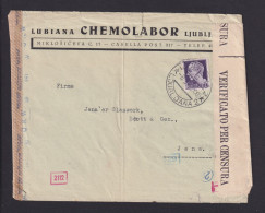 1943 - 1 L. Auf Brief Ab LAIBACH Nach Jena - Doppelt Zensiert - Poststempel