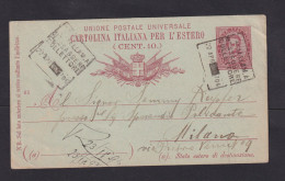 1892 - 10 C. Ganzsache Mit Rahmenstempel Aus Rimini Nach Milano - Stamped Stationery