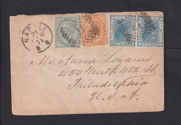 1874 - 5, 10 Und 2x 20 C. Auf Kleinem Brief Ab NAPOLI Nach USA - Vor-UPU-Porto - Poststempel