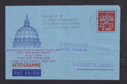 1954 - 100 L. Aerogramm-Ganzsache Nach Israel - Cartas & Documentos