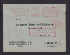 1931 - Freistempel Riga "Kreditbank" Mit Ex 20 S. Und 1x 30 S. - Brief Nach Bremen - Lettonia