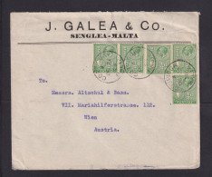 1928 - 5x 1/2 P. Auf Brief Ab COSPICUA Nach Wien - Malta