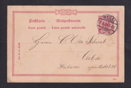 1894 - 10 Pf. Ganzsache AbWesel Nach CUBA - Briefe U. Dokumente