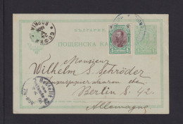 1906 - 5 St. Ganzsache Mit Zufrankatur Ab Rüstendil Nach Berlin - Storia Postale