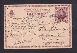 1912 - 5 St. Sonder-Ganzsache Ab T-Pazardjik Nach Dresden - Zeilenstempel - Lettres & Documents