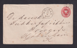 1881 - 8 Ö. Ganzsache Mit Nummernstempel "28" Ab HOLBAEK Nach Kopenhagen - Brieven En Documenten