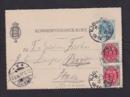 1899 - 4 Ö. Ganzsache Mit 2x 8 Ö. Zufrankiert Ab Kopenhagen Nach Stade - Storia Postale