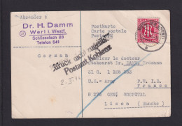 1945 - Karte Aus Werl In POW-Anschrift In Frankreich - "Zurück Nicht Zugelassen Postamt Koblenz" - Andere & Zonder Classificatie