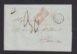 1851 - Brief Ab MADEIRA Nach Havre - Transitstempel - Madère