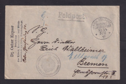 1917 - Feldpostbrief Delegierter .. Freiw. Krankenpflege - Marineschiffspost - WW1 (I Guerra Mundial)