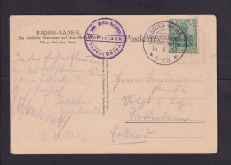 1913 - Sonderstempel "Baden-Baden Merkurbergbahn Eröffnung" - Karte - Treni