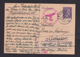 1943 - 6 Pf. Ganzsache Ab Füssen Nach Italien - Zensur Und "Zurück Postverkehr Z. Zt. Eingestellt" - WW2
