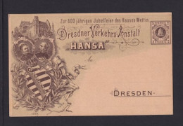 2 Pf. Lokalpost-Ganzsache Dresden Mit Bild "Wappen" - Ungebraucht - Covers