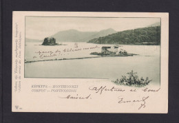 10 L. Bild-Ganzsache "201 - Corfou - Pomticonissi" - Postal Stationery