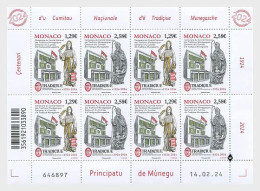 MONACO 2024 EVENTS Centenary Of The Committee For Monegasque Traditions - Fine Sheet MNH - Unused Stamps