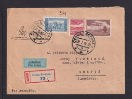 1936 - Einschreib-Flugpostbrief Ab Ceska Trebova Nach Jugoslawien  - Cartas & Documentos
