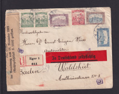 1920 - Einschreibbrief Ab Eger Nach Waldshut - Deviesenzensur - Briefe U. Dokumente