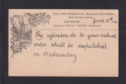 1894 - 1/2 P. Ganzsache Mit Abbildung "Windmühle" - Ab Manchester Nach Hunts - Windmills