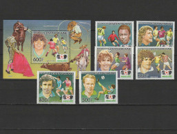 Central Africa 1985 Football Soccer World Cup Set Of 6 + S/s MNH - 1986 – Messico