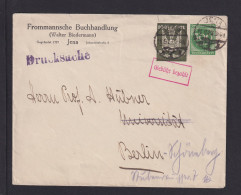 1923 - 100 Neben 300 Mk. Privat-Ganzsache Und Gebühr-bezahlt-Stempel Ab Jena Nach Berlin - Lettres & Documents