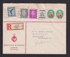 1930 - Nothilfe-Zusammendruck (W 34) Mit Zufrankatur Auf Einschreibbrief Ab Lorsch Nach Putbus - Zettel "Sieger" - Storia Postale