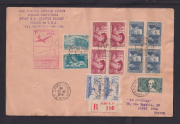 1939 - Gute Frankatur Auf Einschreib-Flugpostbrief Ab Paris Nach USA "Clipper-Flight" - Briefe U. Dokumente